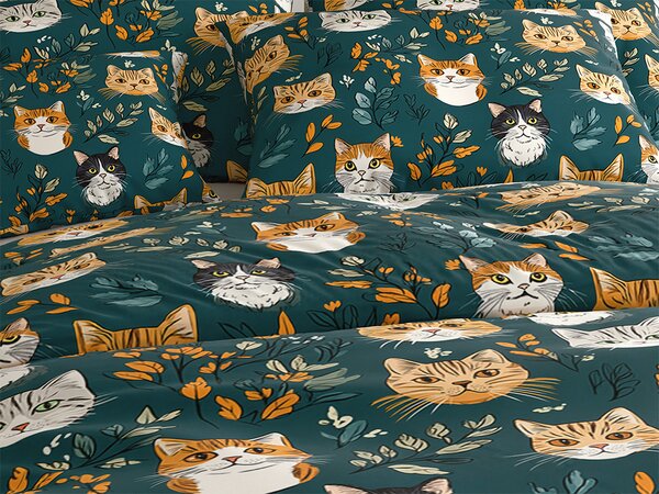 Polybavlnené obliečky CATTAMI POLY tmavozelené Rozmer obliečky: 70 x 90 cm | 140 x 220 cm