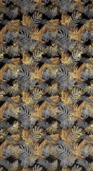 ZATEMŇOVACÍ ZÁVES NA KRÚŽKOCH BALI 140X250 CM LISTY