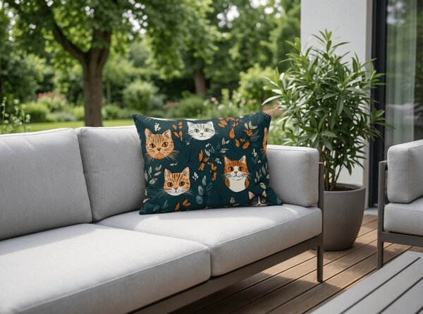 Bavlnená obliečka na vankúš CATTAMI 50x70 cm, tmavozelená