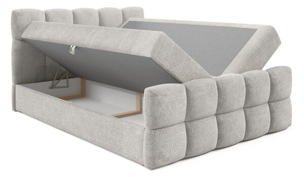 Kontinentálna posteľ 200x200 ISEMBARD - smotanová + topper