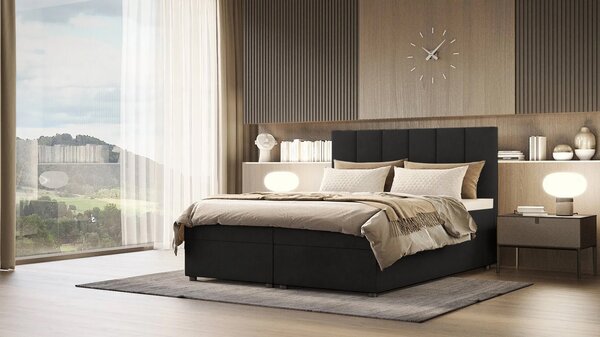Boxspringová posteľ DELTA 3 - 140x200, čierna