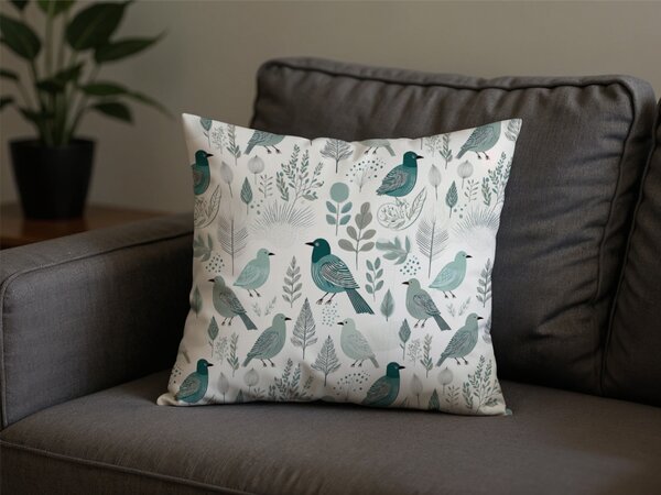 Polybavlnená obliečka na vankúš LEAFBIRD POLY 45x45 cm, bielo-zelená