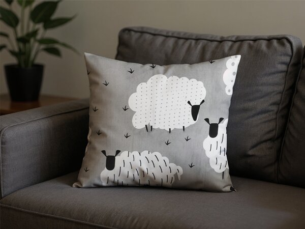Polybavlnená obliečka na vankúš SHEEP POLY 45x45 cm, sivá
