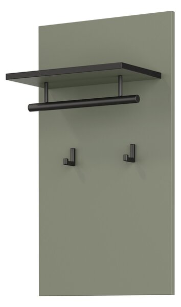 Nástenný panel s vešiakmi GLENROSE - zelený / čierny