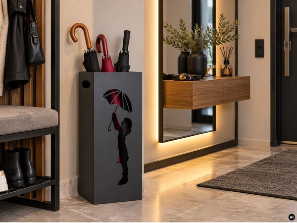 Kovový stojan na dáždniky Rain2, 60x20 cm