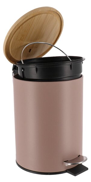 Odpadkový kôš Timeless, béžová/s drevenými prvkami, 2,5 l