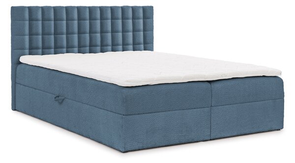 Manželská boxspringová posteľ 140x200 SALOMA - modrá + topper