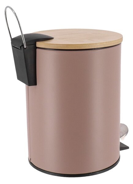 Odpadkový kôš Timeless, béžová/s drevenými prvkami, 2,5 l