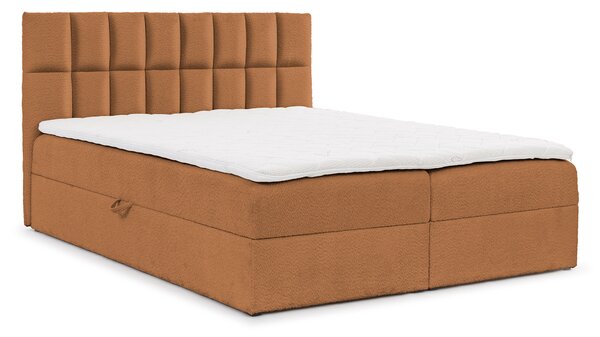 Manželská čalúnená posteľ 180x200 ALIBINA - hnedá + topper