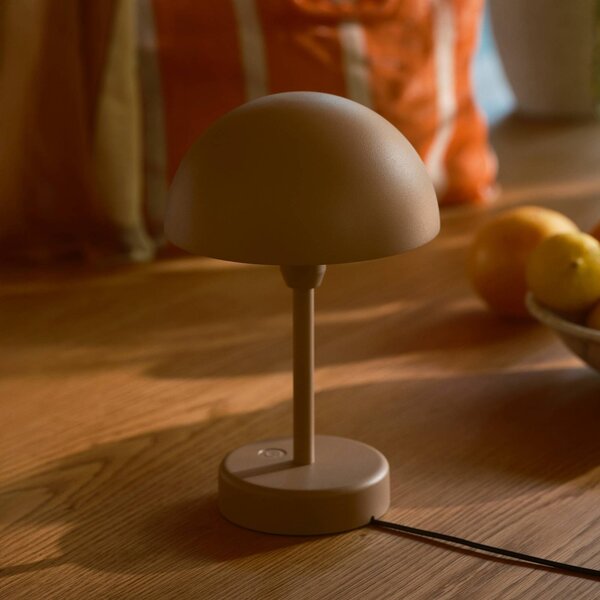 Stolová LED lampa na batérie Ellen To-Go, hnedá, hliník, Hnedá / hrdzavá, Obývacia izba / jedáleň, Hliník, Škandinávsky, Stojacie svietidlo