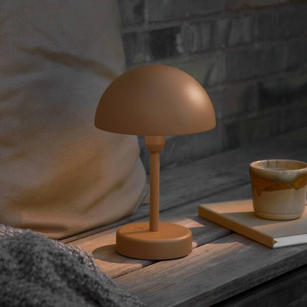 Stolová LED lampa na batérie Ellen To-Go, hnedá, hliník, Hnedá / hrdzavá, Obývacia izba / jedáleň, Hliník, Škandinávsky, Stojacie svietidlo