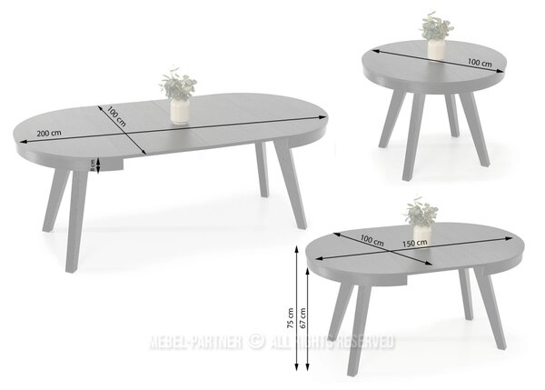 Rozkladací jedálenský stôl 100(200)x100 CINAMIN - dub