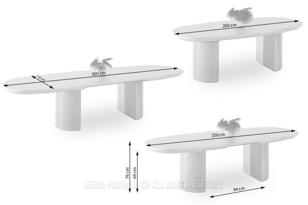 Oválny rozkladací stôl 200(300)x110 ANTOS - orech