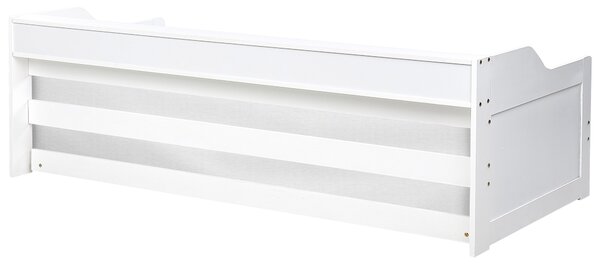 Rozkladacia posteľ biela borovicový rám 90 x 200 cm s výsuvným lôžkom detská izba spálňa