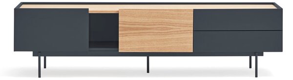 TV stolík v dekore duba v antracitovo-prírodnej farbe 180x45 cm Otto – Teulat
