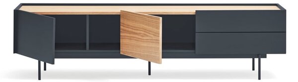 TV stolík v dekore duba v antracitovo-prírodnej farbe 180x45 cm Otto – Teulat