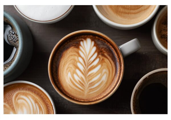 Obraz kávové umenie s latté