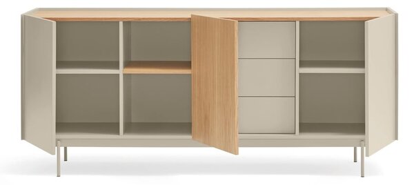 Nízka komoda v dekore duba v béžovo-prírodnej farbe 180x78 cm Otto – Teulat