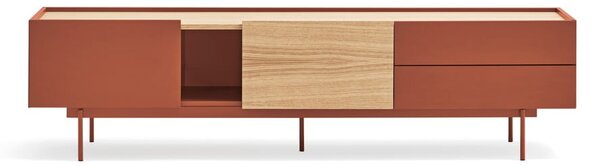 TV stolík v dekore duba v tehlovo-prírodnej farbe 180x45 cm Otto – Teulat