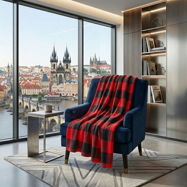 ARÔME HOME Mikroflanelová deka, Karo červená ARÔME HOME