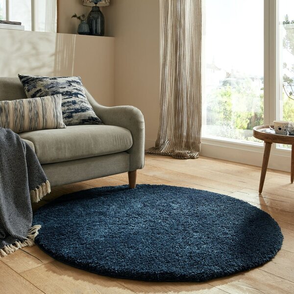 Tmavomodrý okrúhly koberec ø 133 cm – Flair Rugs