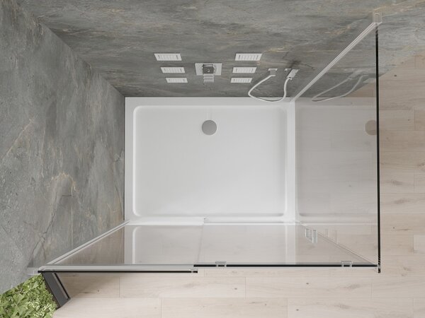 Mexen Omega posuvná sprchová kabína 120 x 70 cm, transparentná, chróm + vanička Flat - 825-120-070-01-00-4010