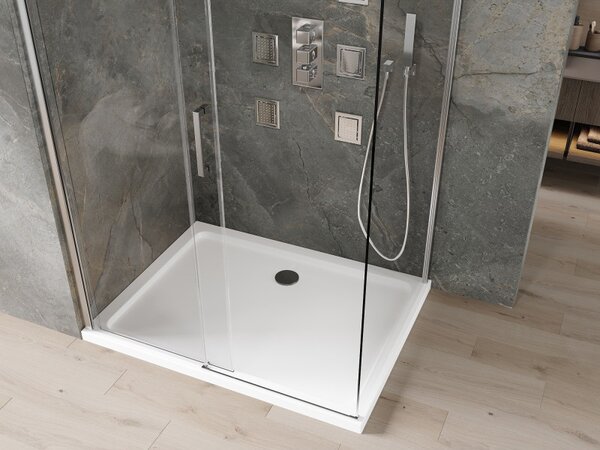Mexen Omega posuvná sprchová kabína 120 x 70 cm, transparentná, chróm + vanička Flat - 825-120-070-01-00-4010