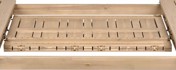 Rozkladací záhradný jedálenský stôl svetlohnedý certifikované akáciové drevo 180/280 x 100 cm pre 10 osôb rustikálny štýl exteriér