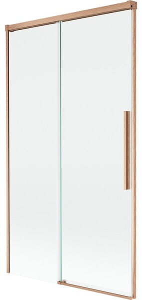 Mexen Rox posuvná vanová zábrana 2-krídlová 100 x 150 cm, transparentná, brúsená meď - 8C9-100-001-65-00
