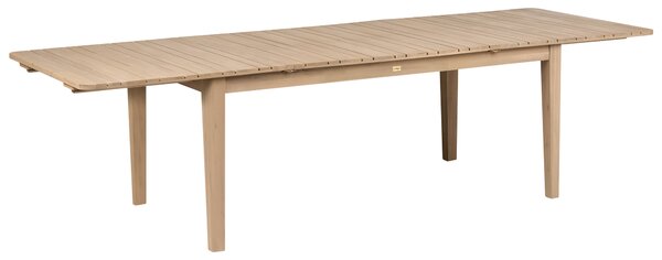 Rozkladací záhradný jedálenský stôl svetlohnedý certifikované akáciové drevo 180/280 x 100 cm pre 10 osôb rustikálny štýl exteriér