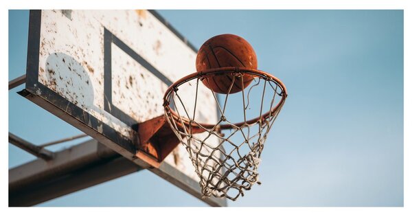 Obraz lopta v basketbalovom koši