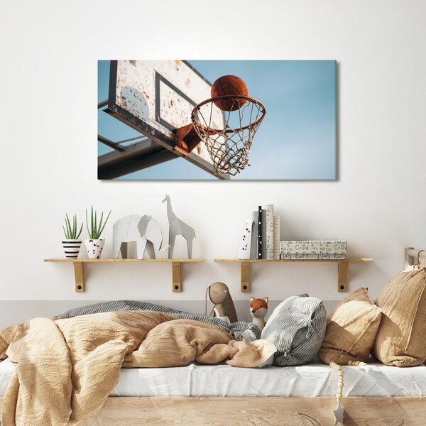 Obraz lopta v basketbalovom koši