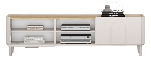 TV stolík Amilio 170 cm na nožičkách - kašmírová / dub olejovaný