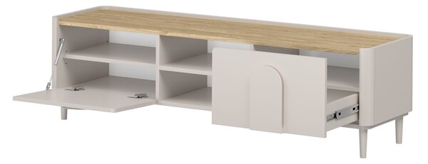 TV stolík Amilio 170 cm na nožičkách - kašmírová / dub olejovaný