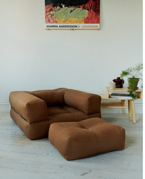 Rozkladacie kreslo s hnedým poťahom Karup Design Cube Mocca
