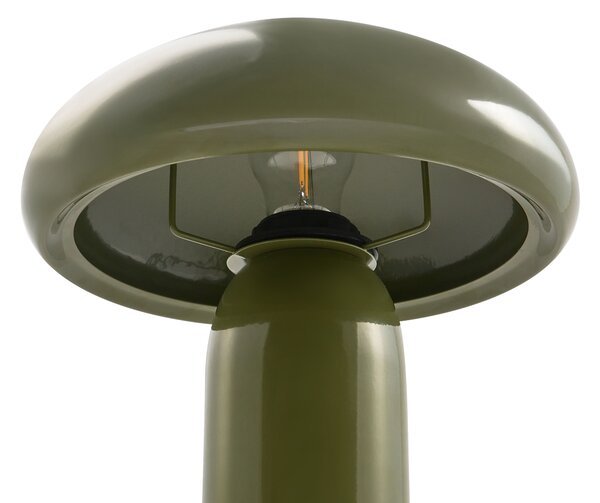 Stolná lampa tmavozelená železná kovový podstavec 22 cm moderný dizajn bytové doplnky obývacia izba