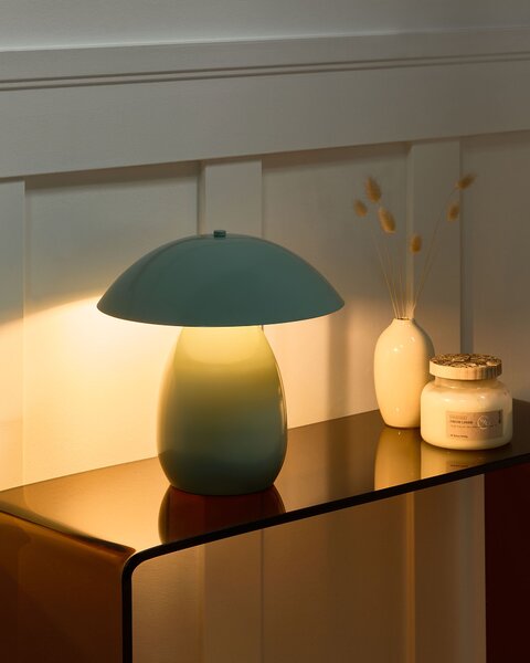 Stolná lampa svetlozelená železná kovový podstavec 30 cm moderný dizajn bytové doplnky obývacia izba