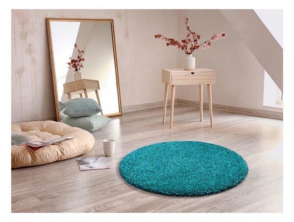 Modrý koberec Universal Aqua Liso, ø 80 cm