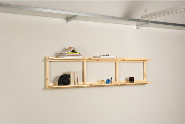 Nástenná knižnica z borovicového dreva v prírodnej farbe 192x47,5 cm Groove – Karup Design