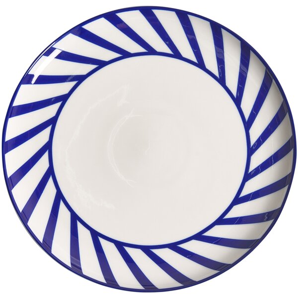 24-dielna súprava porcelánového jedálenského riadu biela s modrým okrajom glazúrovaná ručne vyrobená sada riadu jedáleň kuchyňa