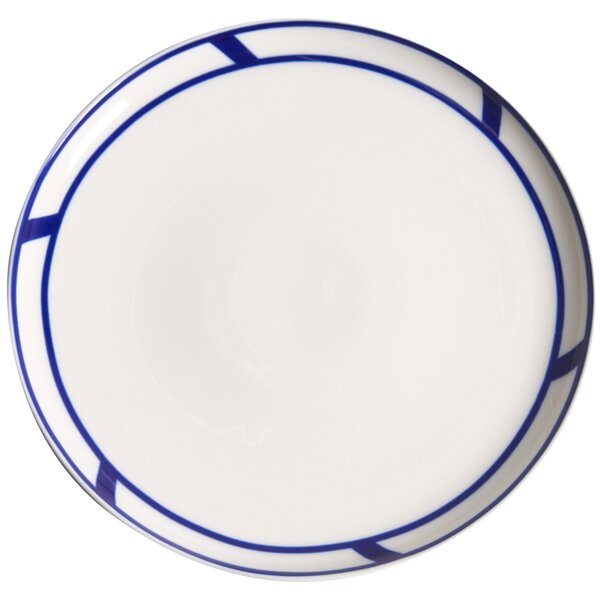 24-dielna súprava porcelánového jedálenského riadu biela s modrým okrajom glazúrovaná ručne vyrobená sada riadu jedáleň kuchyňa