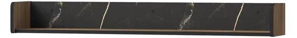 Závesná polička ASHEBORO - orech / san sebastian / čierna