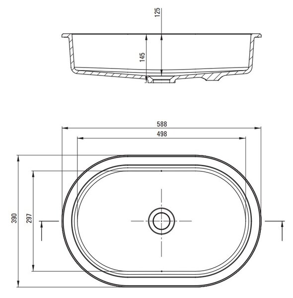 Deante Silia, granitové umývadlo na zapustenie na/pod dosku 588x390x145 mm, antracitová metalíza, DEA-CQS_TU6U