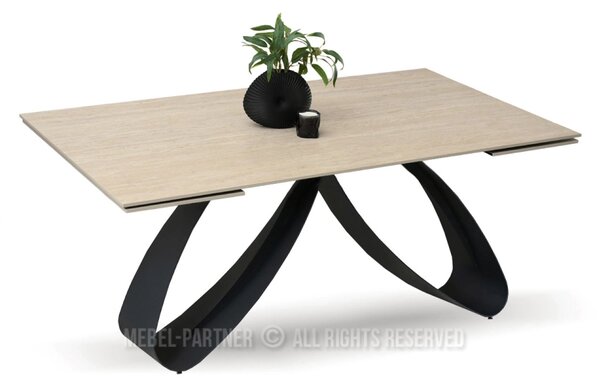 Rozkladací jedálenský stôl 180(260)x95 EVONY - béžový / čierny