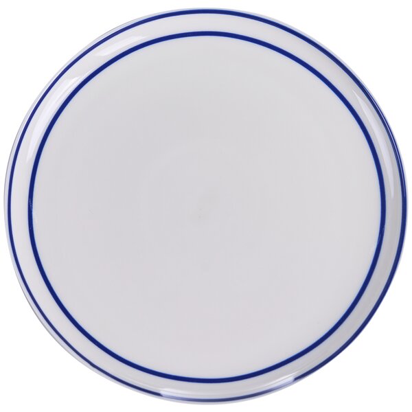 12-dielna súprava porcelánového jedálenského riadu biela s modrým okrajom glazúrovaná ručne vyrobená sada riadu jedáleň kuchyňa
