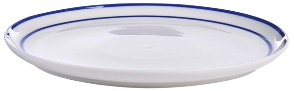 12-dielna súprava porcelánového jedálenského riadu biela s modrým okrajom glazúrovaná ručne vyrobená sada riadu jedáleň kuchyňa