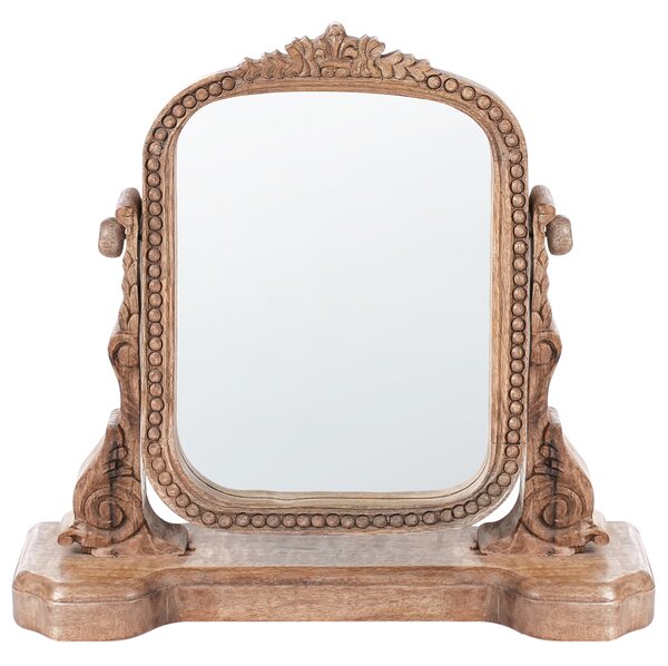Dekoratívne zrkadlo hnedé mangové drevo na toaletný stolík doplnky obývacia izba spálňa