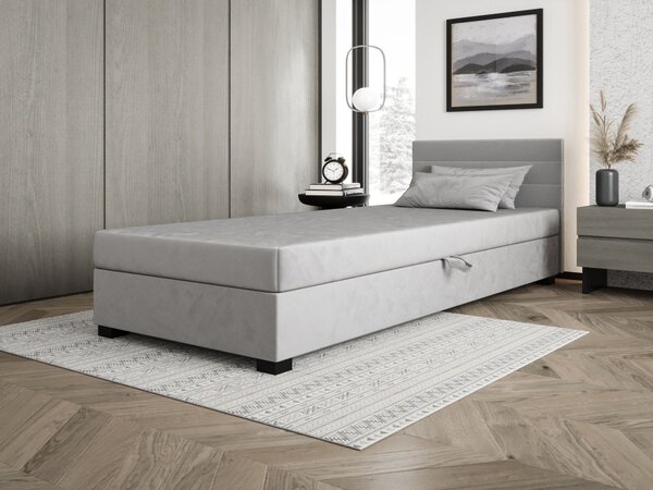 Čalúnená posteľ 120x195 KASANDRA 1 s úložným priestorom - svetlo šedá