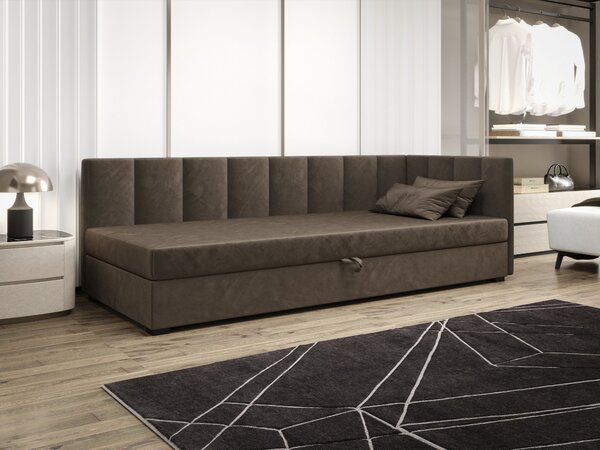 Jednolôžková posteľ 80x195 MANKA PLUS 2 - tmavo hnedá