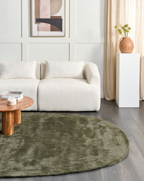 Koberec zelený viskóza a vlna nepravidelný tvar 200 x 300 cm moderný glamour štýl